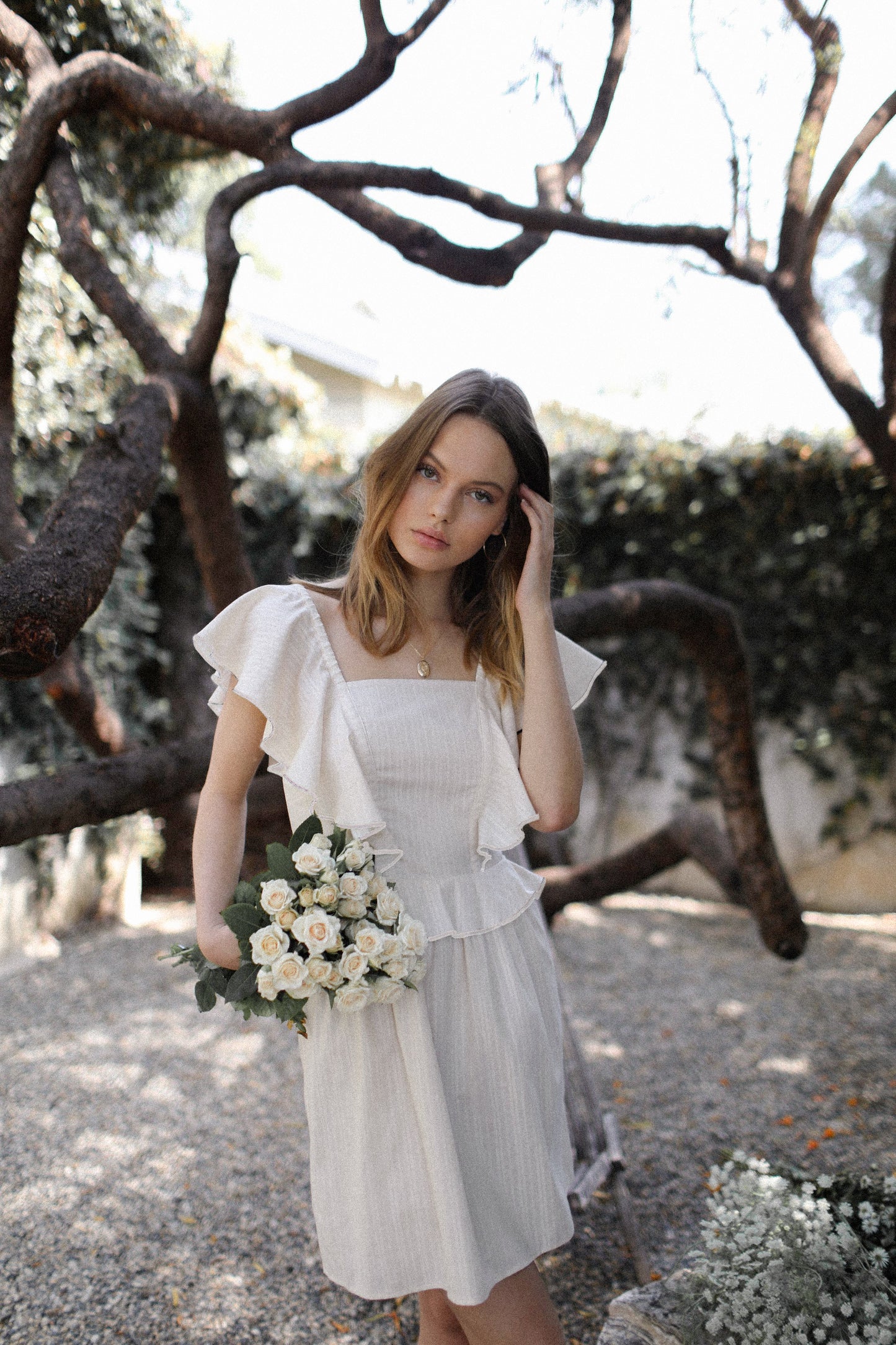 Bianca Fit Flare Dress - Cream