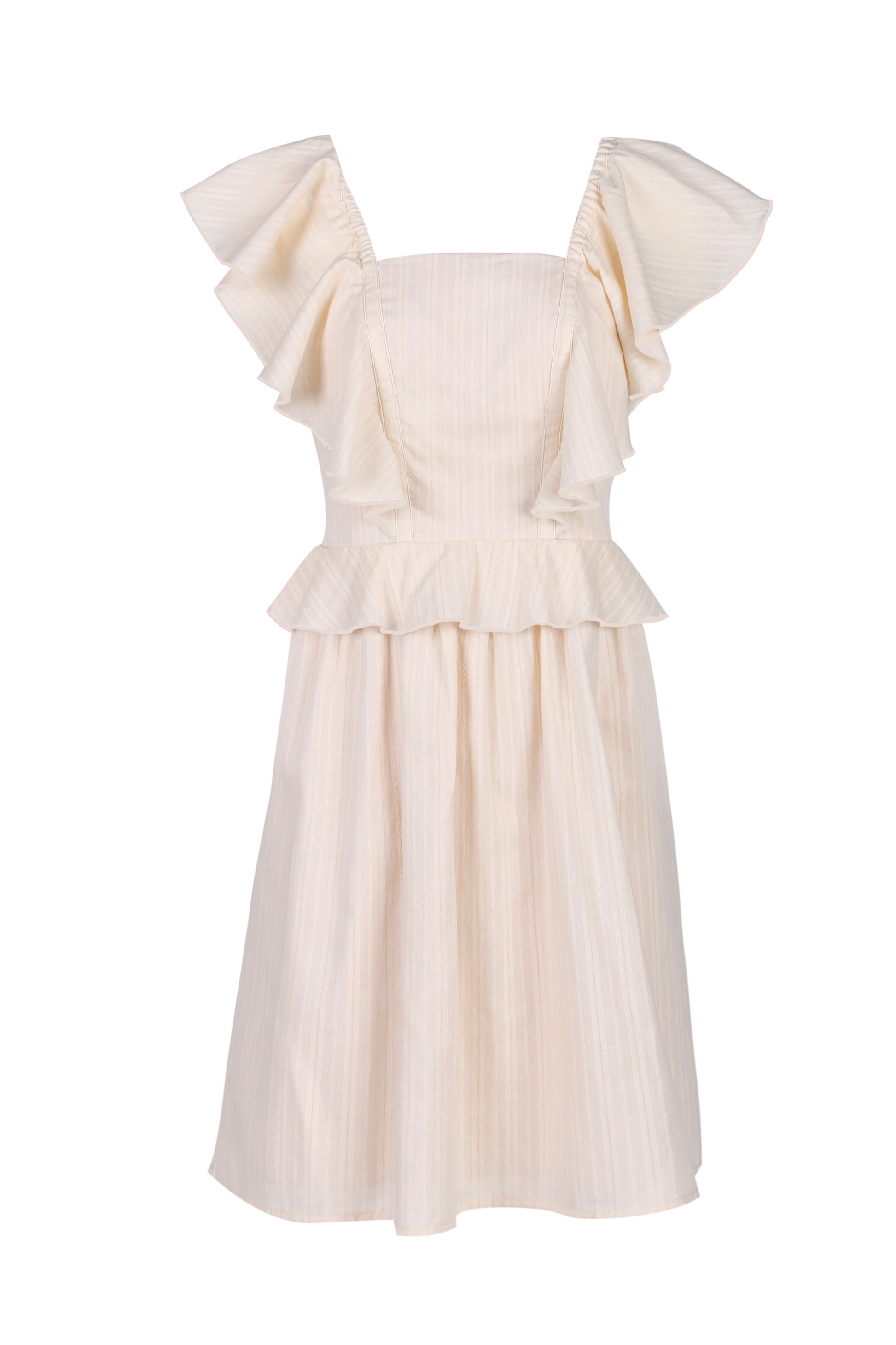 Bianca Fit Flare Dress - Cream Bellevue The Label Bianca Fit Flare Dress - Cream Bellevue The Label