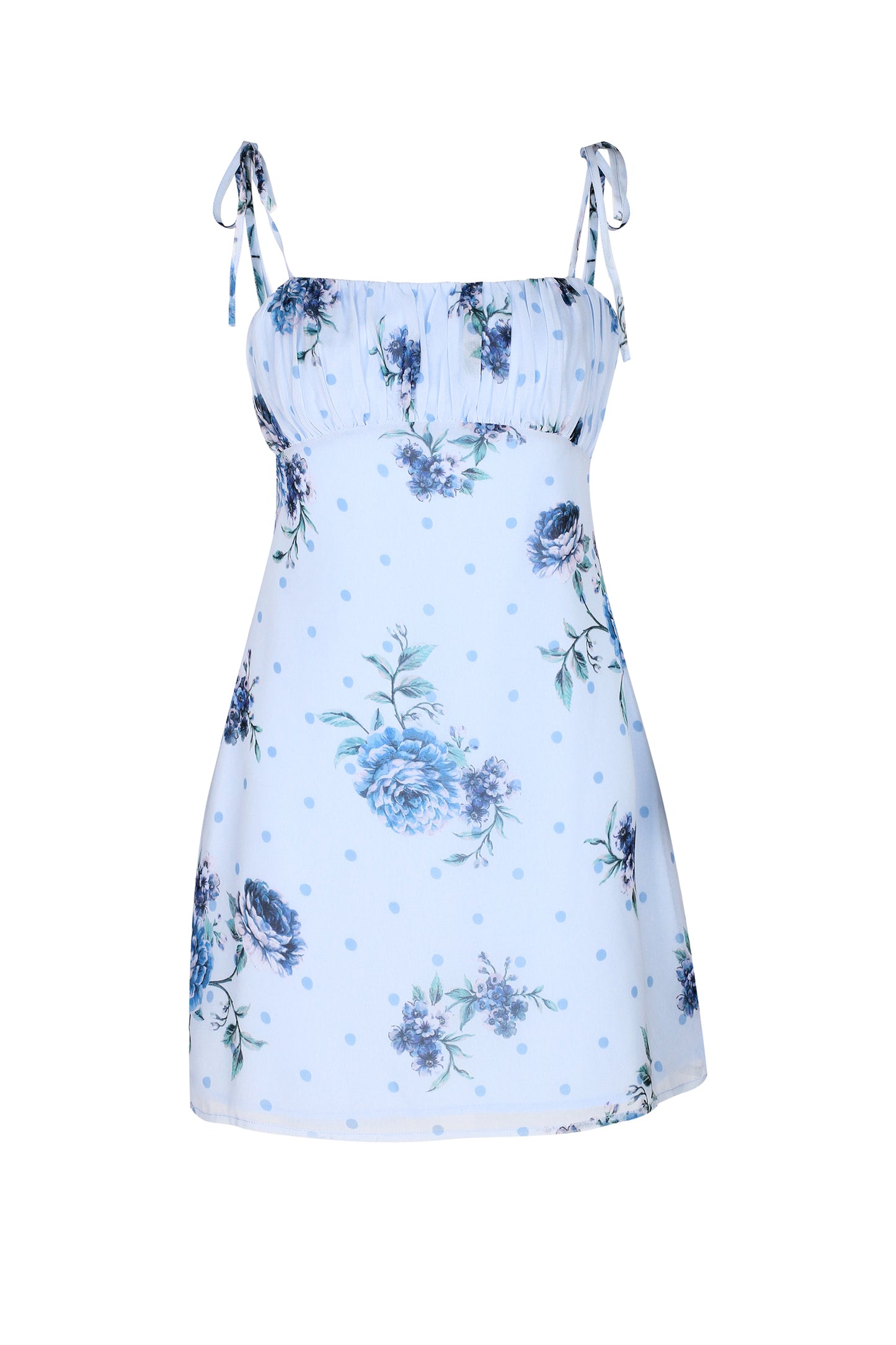 Blossom Mini Dress- Dusty Blue Floral