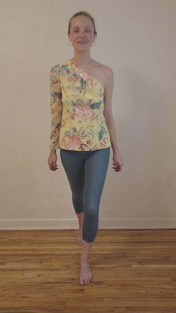 Citrus Fluer Top- Lemon Floral